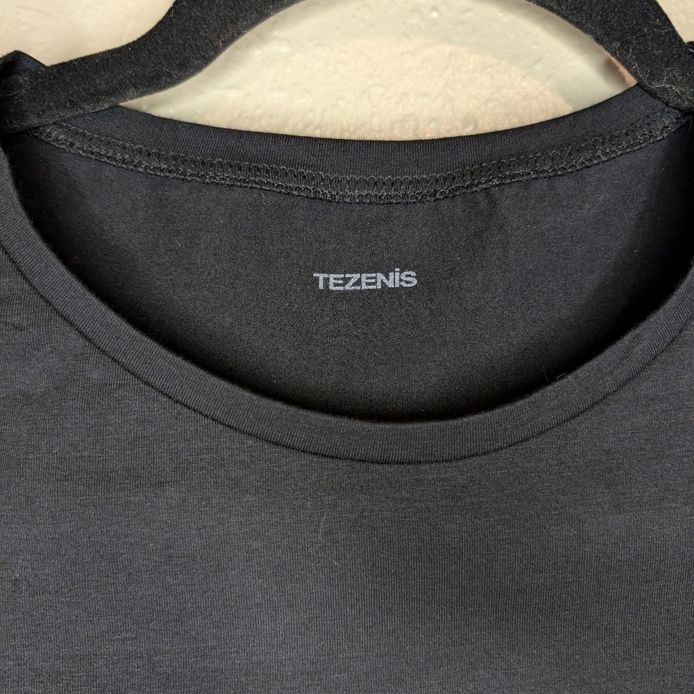 NWT Tezenis Classic Long Sleeve Shirt Black Size Medium Organic Cotton - Picture 2 of 6